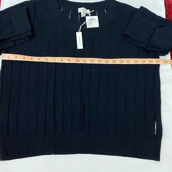 NWT Club Monaco Summer Mesh Chandails Black Sweater - Size Large - Picture 8 of 10